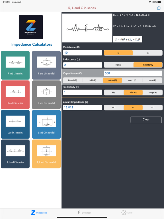 Impedance Calculator lite screenshot 3