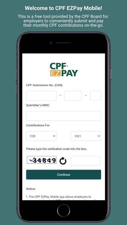 Cpf Ezpay Mobile By Central Provident Fund Board 9607