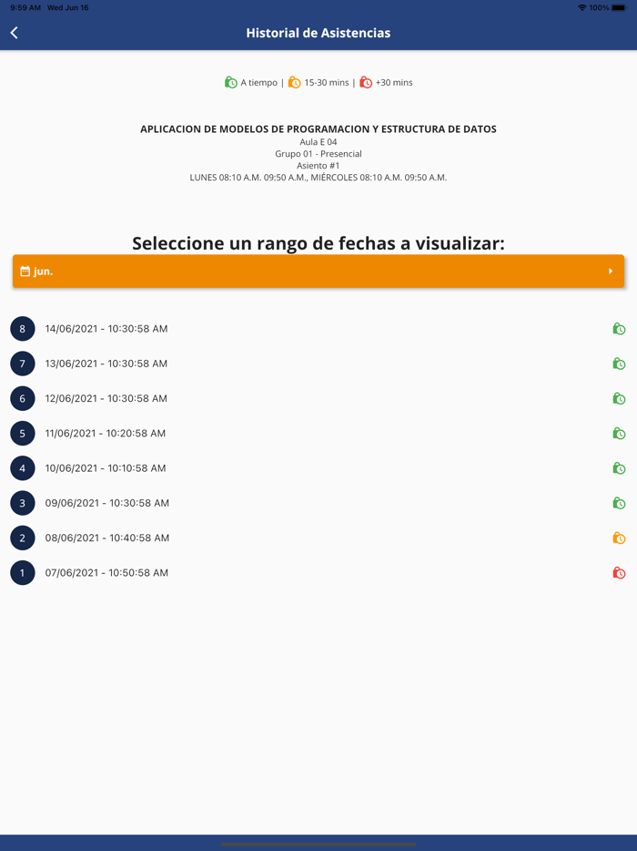 Asistencia a Clases UFG
