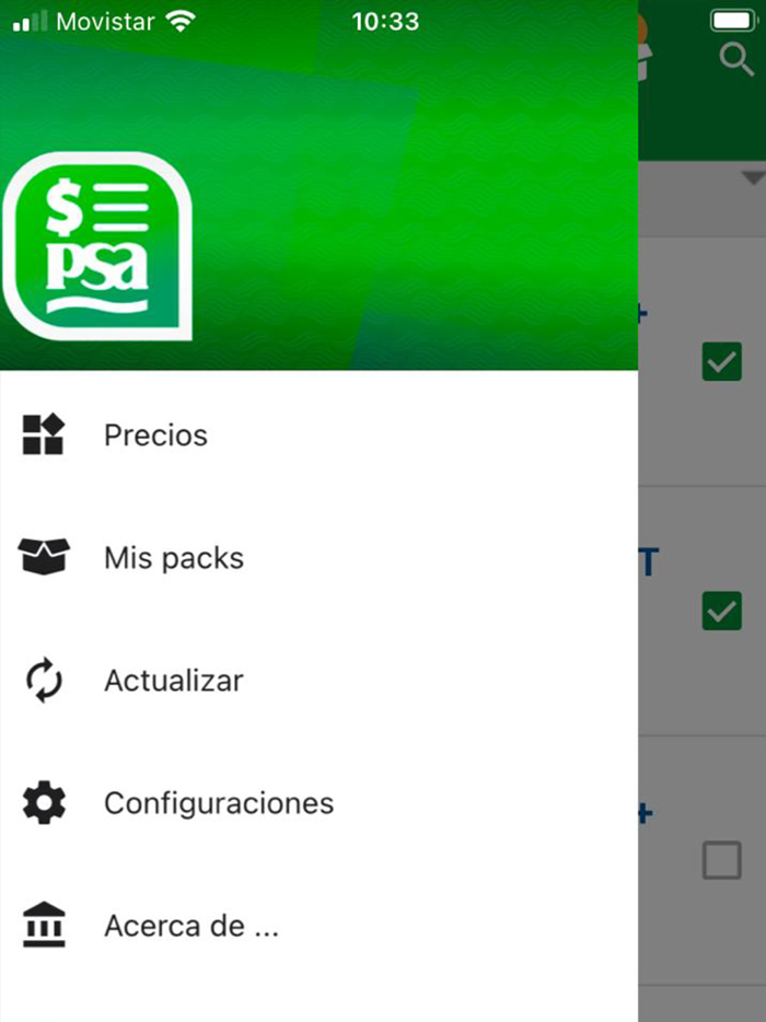 Lista de precios PSA
