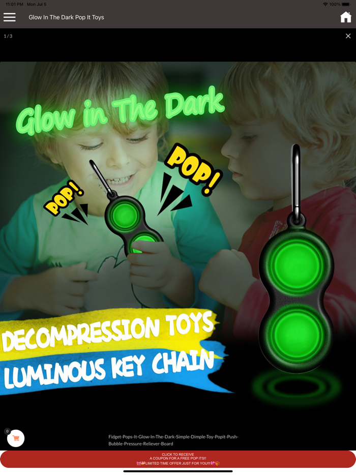 Glow In The Dark pop It Toys