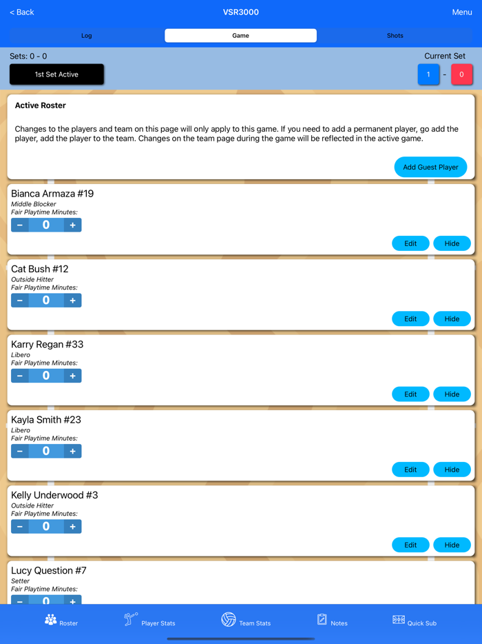 Volleyball Stat Recorder 3000