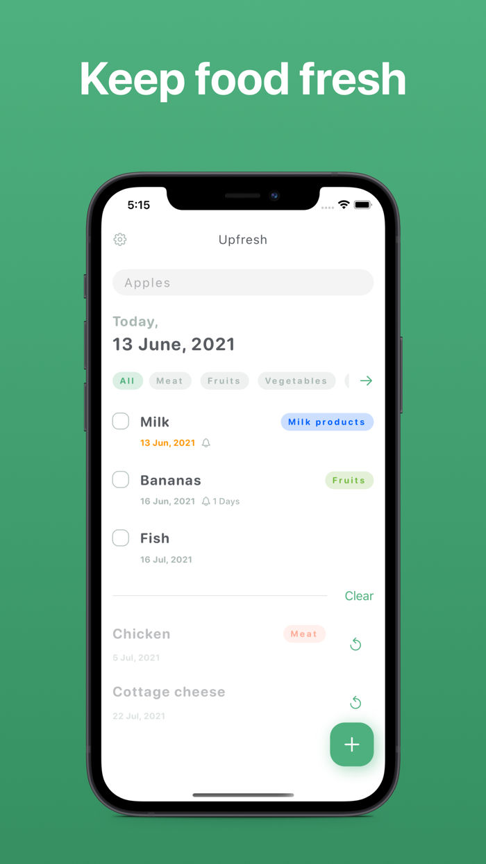 Upfresh Shelf life of products