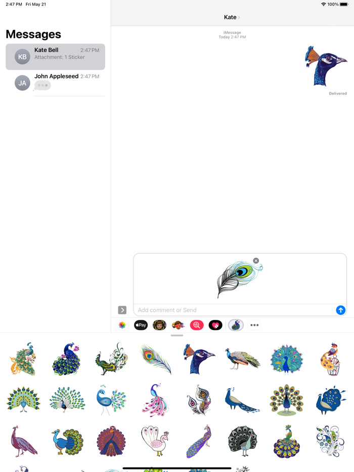 Mystery Peacock Stickers