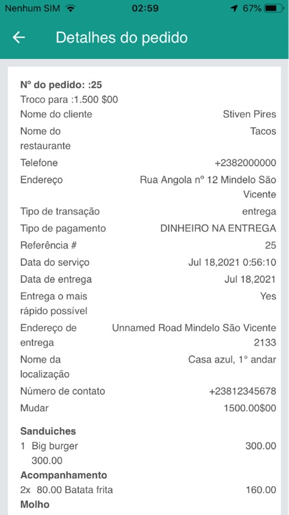 Sabores Delivery - Entregador