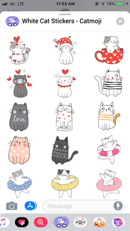 Game screenshot White Cat Stickers-CatMoji apk