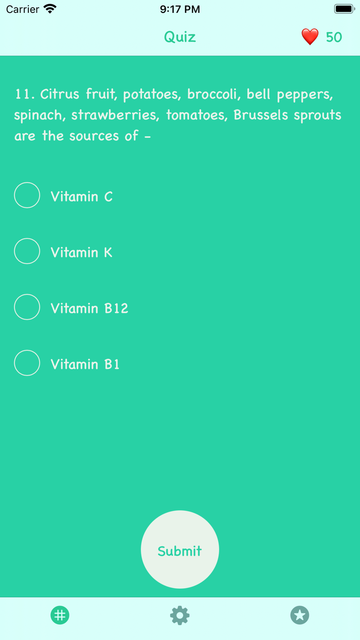 Nutrition Quiz - Health IQ