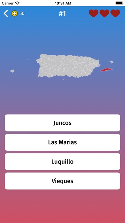 Puerto Rico: Regions Map Quiz