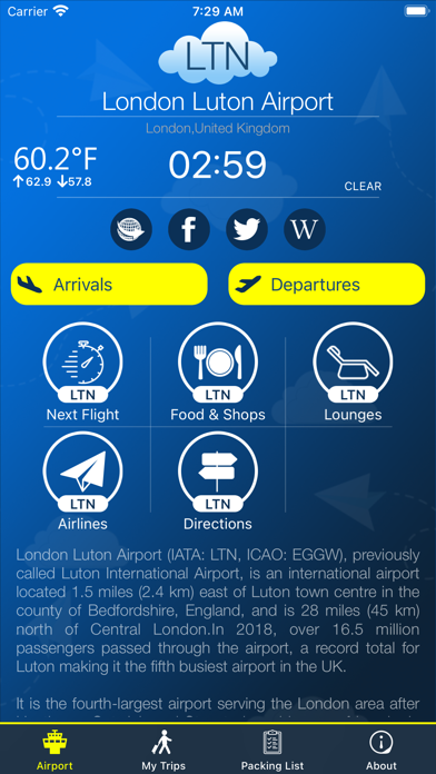 Luton Airport + Flight Tracker London LTN easyJet Ryanair Screenshot 1