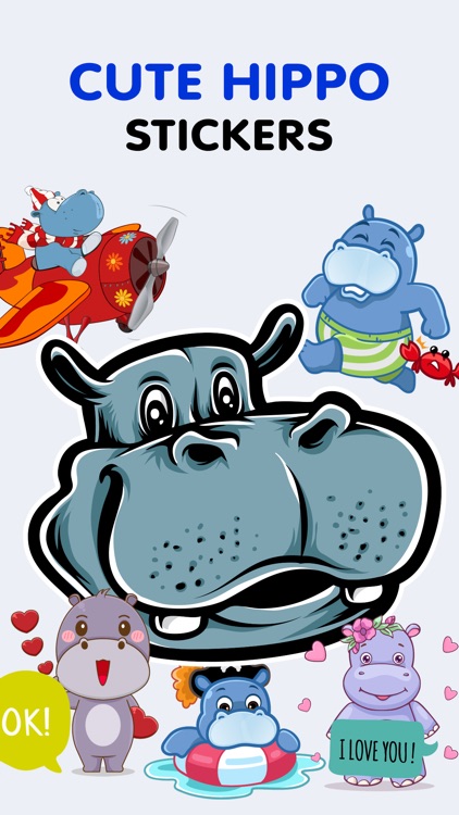 Cute Hippo Stickers