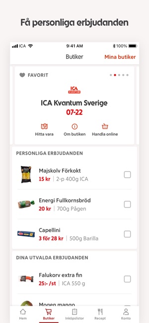 ICA u2013 recept och erbjudanden i App Store