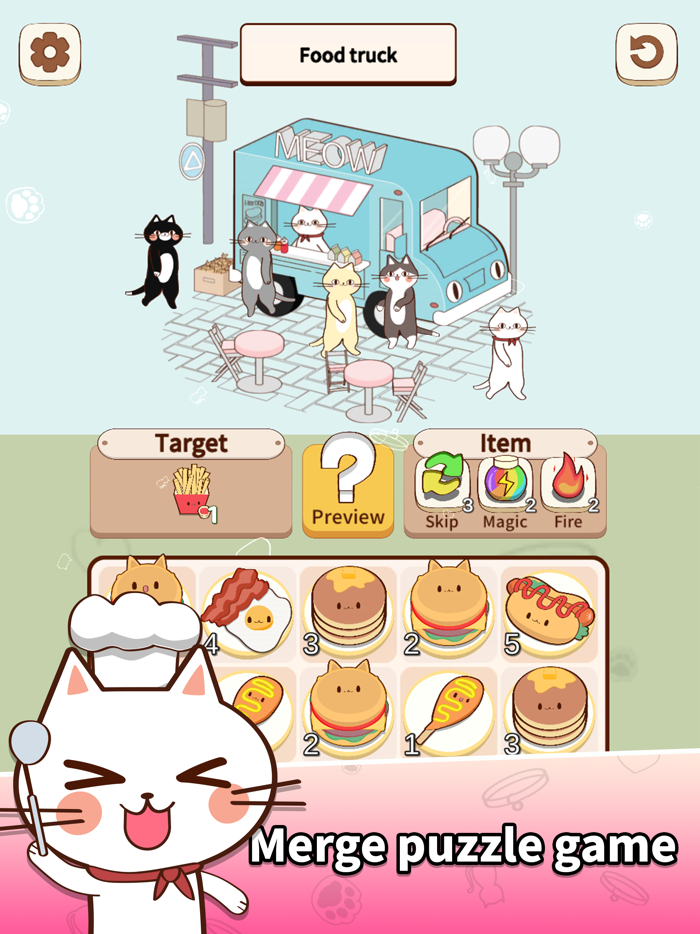 Cat Merge Cafe Dessert Puzzle