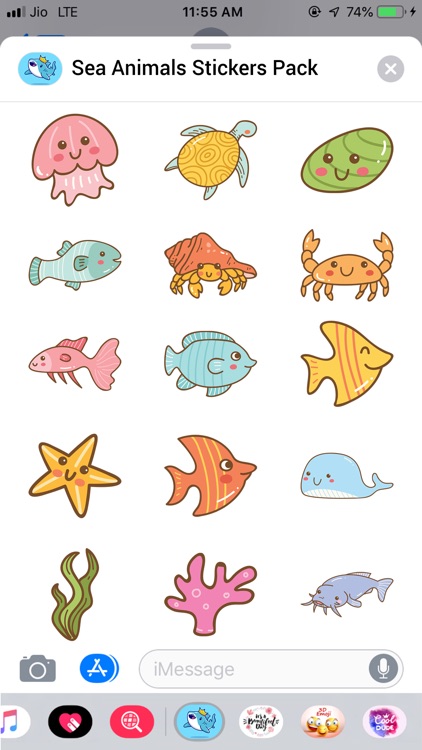 Sea Animals Stickers Pack