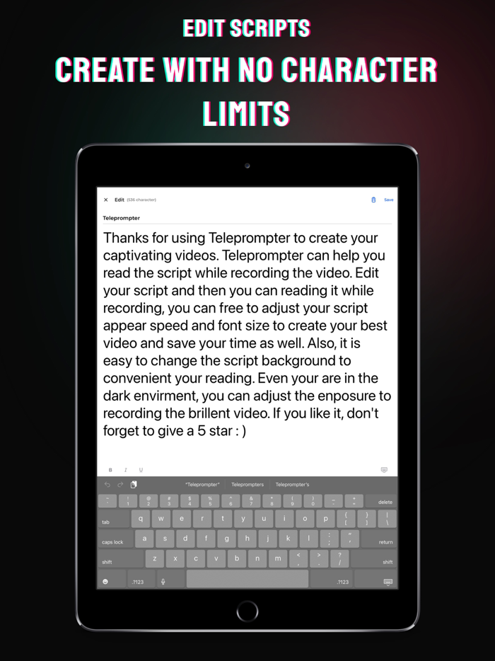 Teleprompter - Video Caption