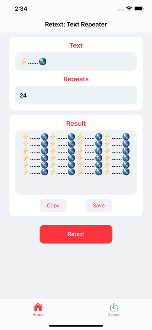 ‎Retext: Text Repeater Capture d'écran