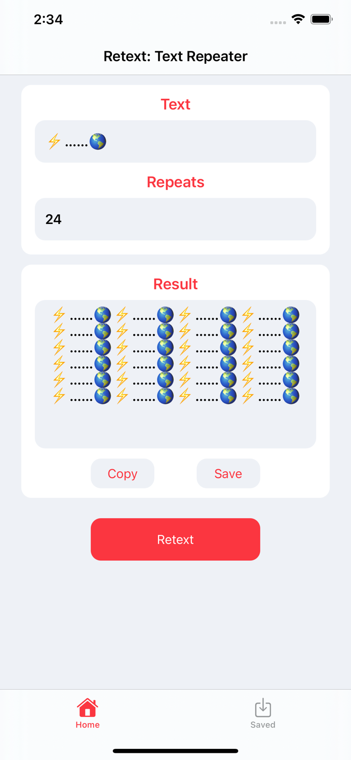 Retext Text Repeater