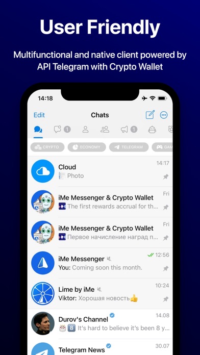 iMe Messenger & Crypto Wallet screenshot 2