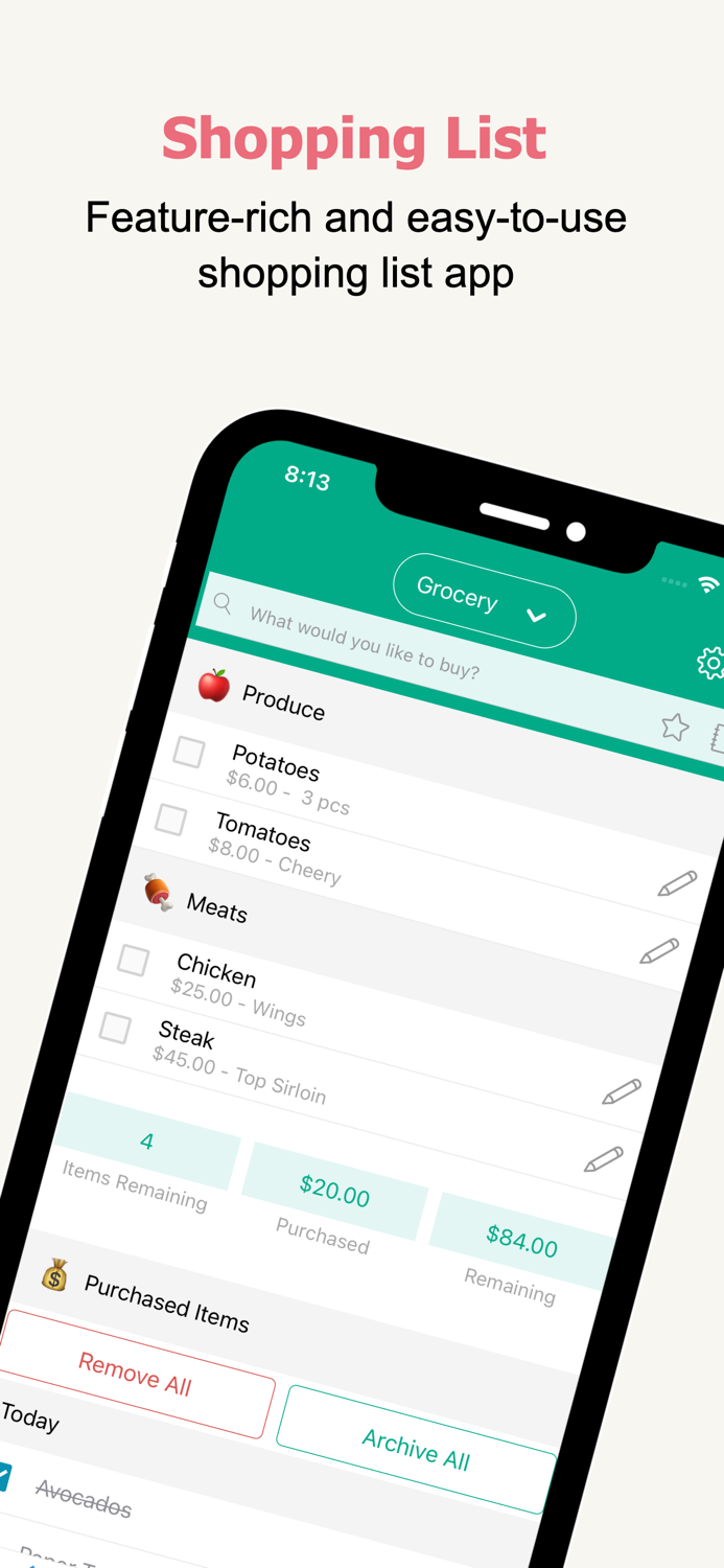 Listry - Grocery Shopping List