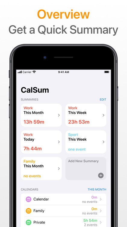 CalSum – Calendar Summaries