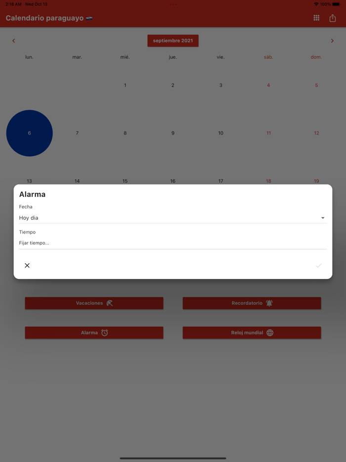 Calendario Paraguayo 2022