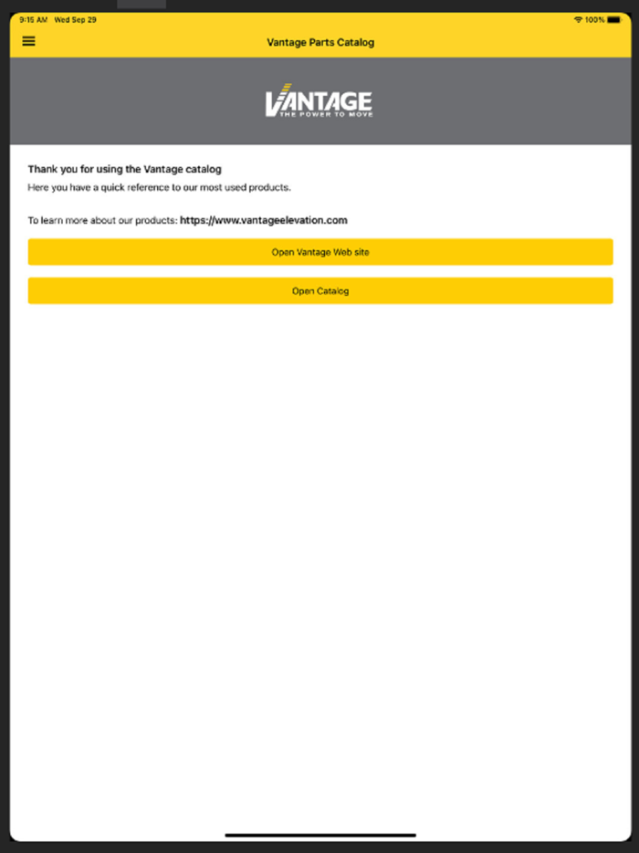 Vantage Parts Catalog