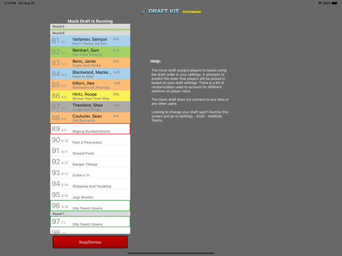 Fantasy Hockey Draft Kit 21