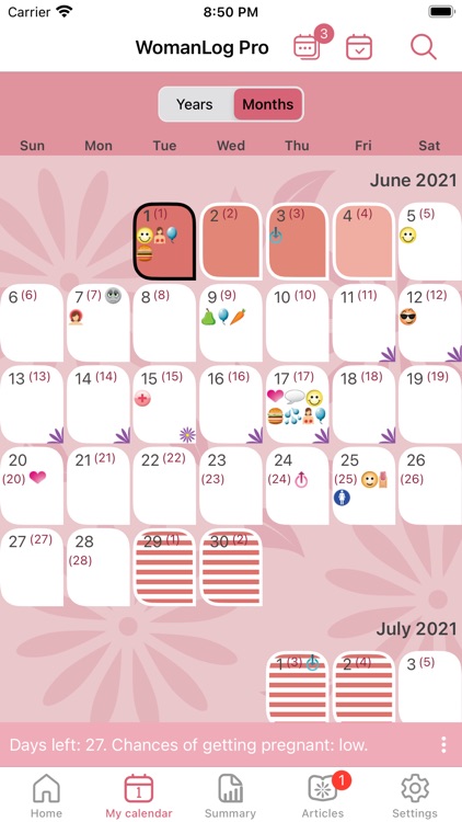 WomanLog Pro Calendar screenshot-1