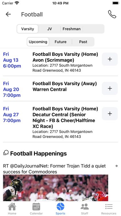 Center Grove Athletics screenshot-4