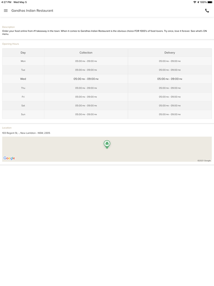 Gandhas Indian Restaurant.