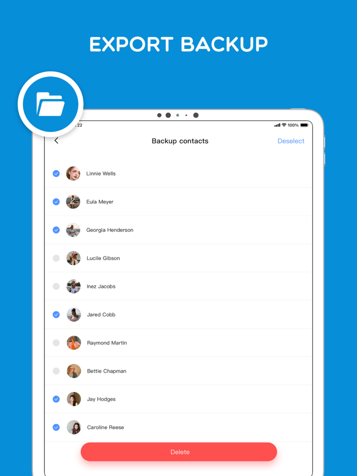 Contacts Backup  Delete