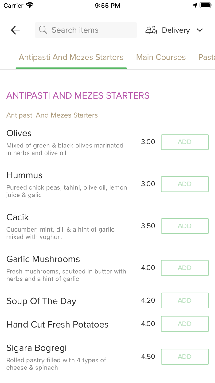 Mediterranean Restaurant.