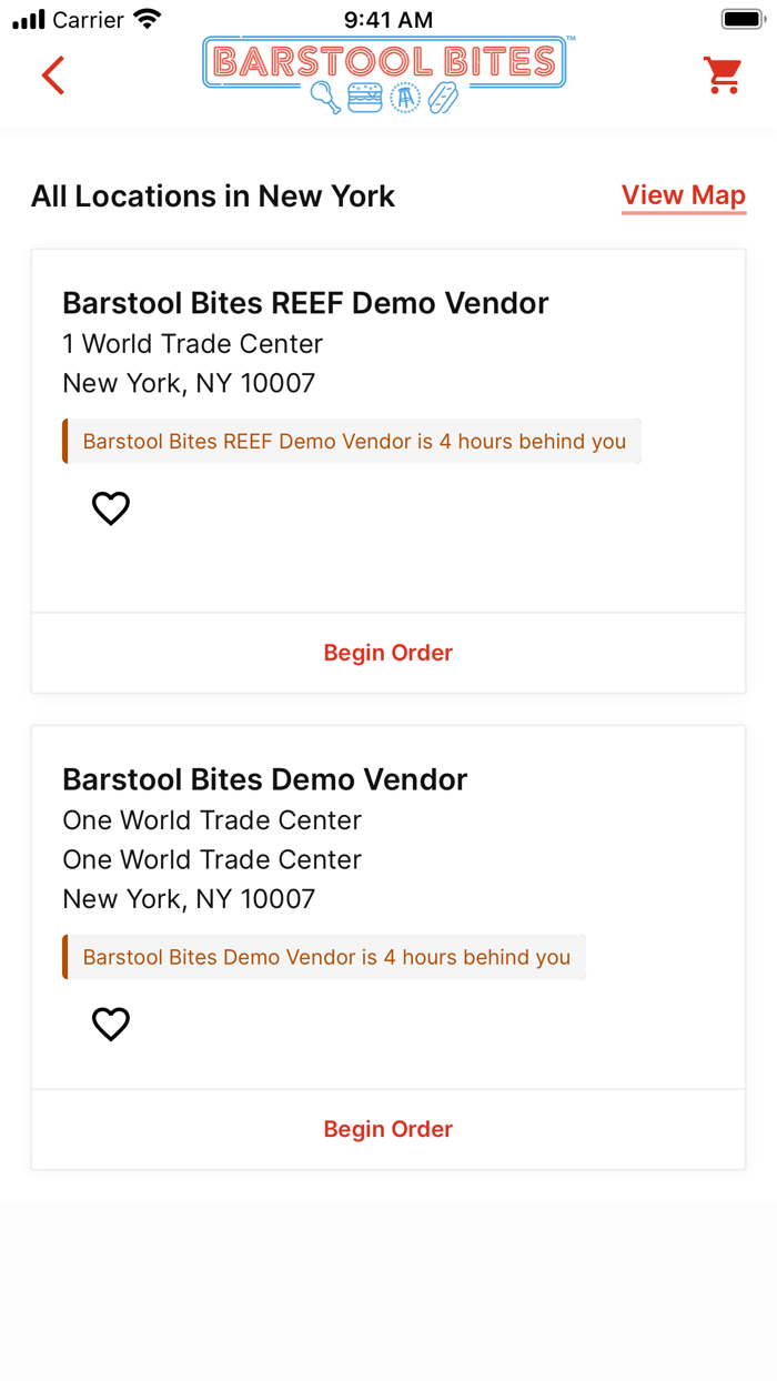 Barstool Bites Ordering