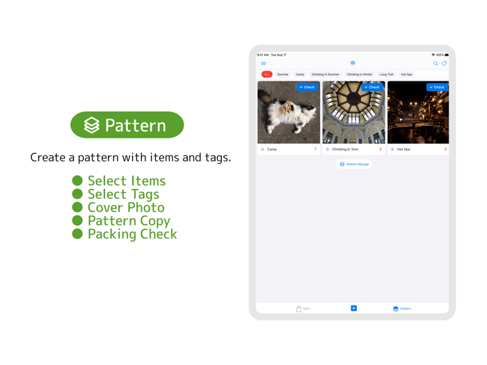 PackingList - Item and Pattern