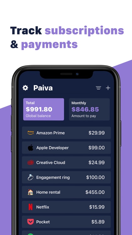 Paiva - Track subscriptions