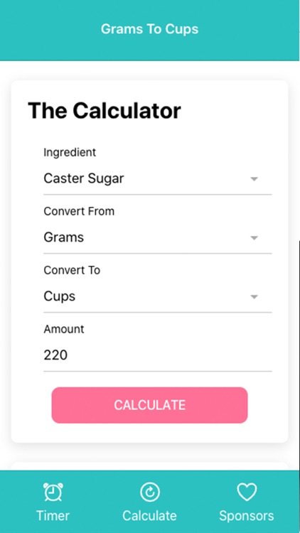 Convert Grams to Cups