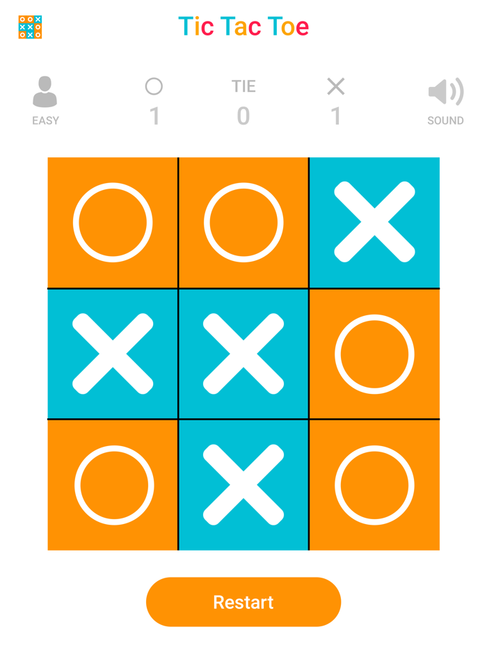 Tic Tac Toe Colorful