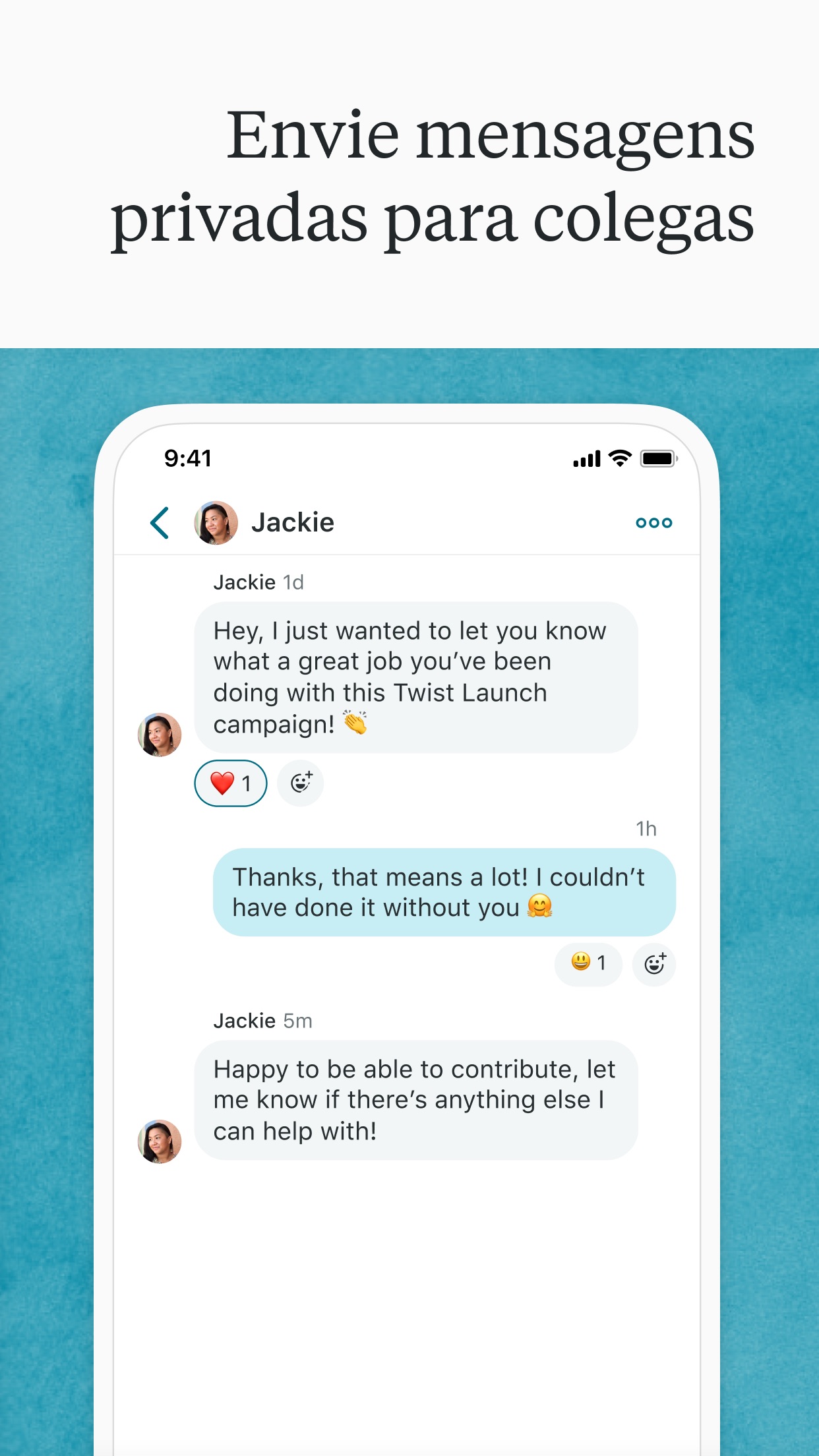 Screenshot do app Twist: mensagens em equipe