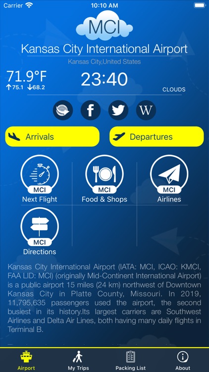 Kansas City Airport MCI +Radar