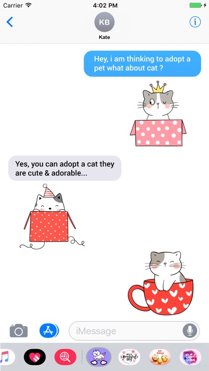White Cat Stickers-CatMoji