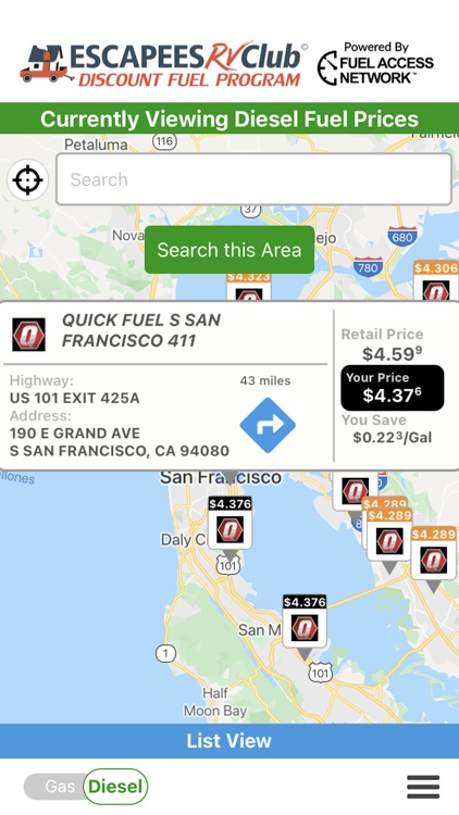 Escapees Discount Fuel Locator