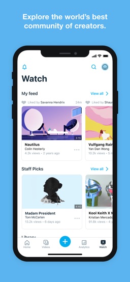 Vimeo app screenshot