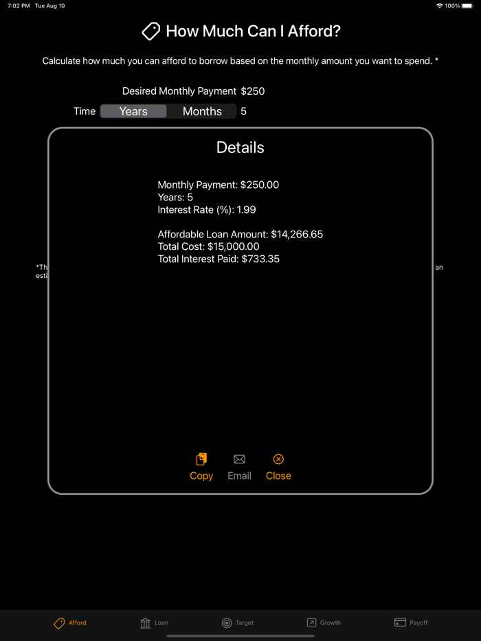 Affordability Calculator Etc