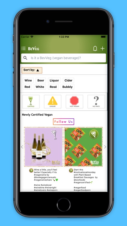 Search Vegan Wine/Beer -BevVeg