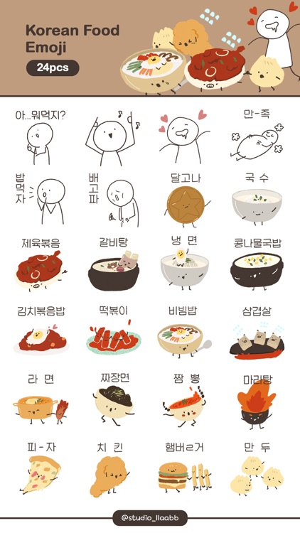 Korean Food Emoji Sticker Pack by Jonghae Mun