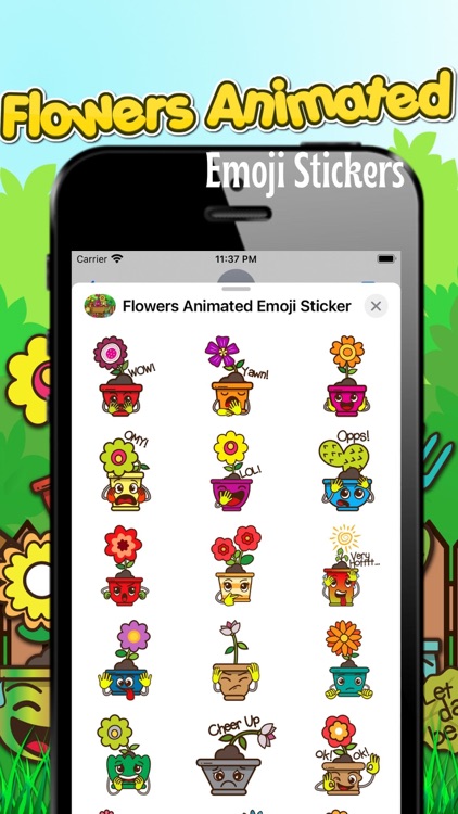 Flowers Animated Emoji Sticker