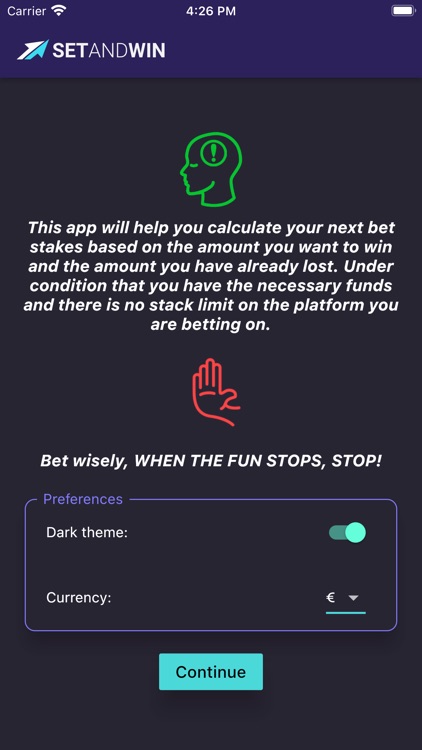 SetAndWin. Bets calculator