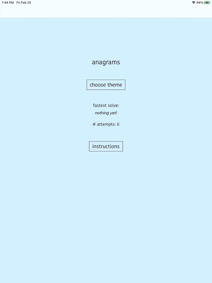 anagrams – the anagram game