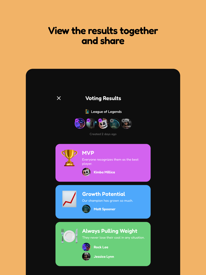 qeeq Vote friends after game