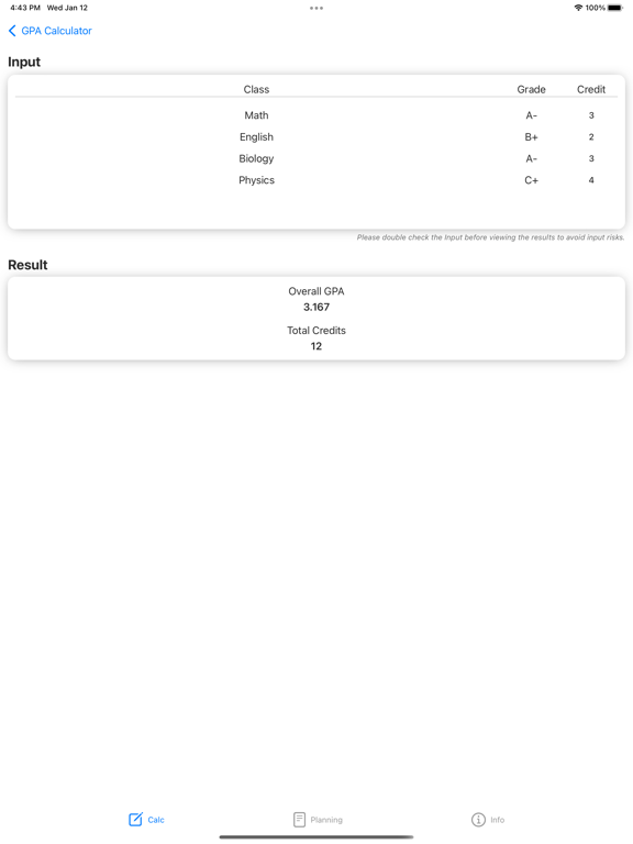 GPA Calculator - Grade Calc screenshot 2