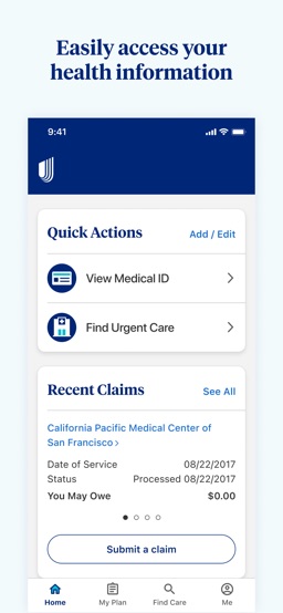 UnitedHealthcare app screenshot